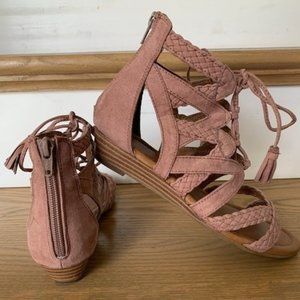 Sonoma Mauve Gladiator Zip Up Sandals Size 6.5